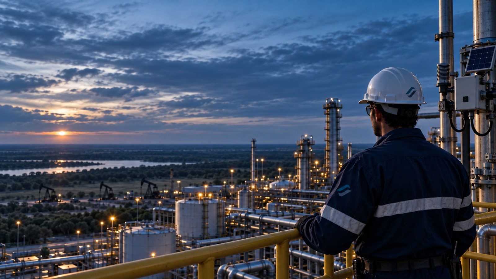Ingeniero de NewPick supervisando instalaciones al amanecer